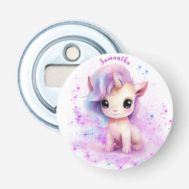 Personalisiertes Einhorn-Design Flaschenöffner (Vorderseite)
