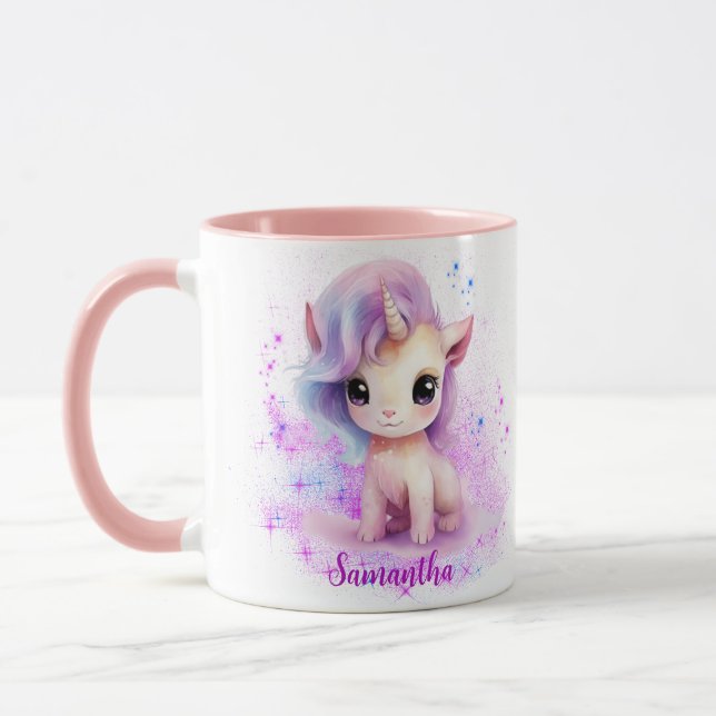 Personalisiertes Einhorn-Design Tasse (Links)