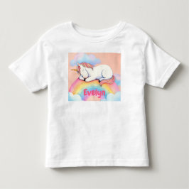 Personalisiertes Einhorn-Geschenk, Wasserfarben,  Kleinkind T-shirt