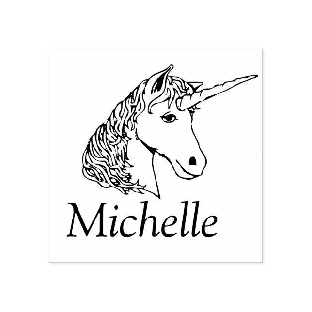 Personalisiertes Einhorn Gummistempel (Prägung)