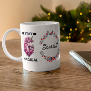 Personalisiertes Einhorn Kinder Geschenk Bleibe Ma Kaffeetasse