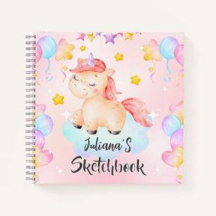Personalisiertes Einhorn-Kinder-Skizzenbuch Notizbuch