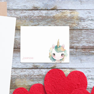 Personalisiertes Einhorn-Mädchen mit Namen Post-it Klebezettel