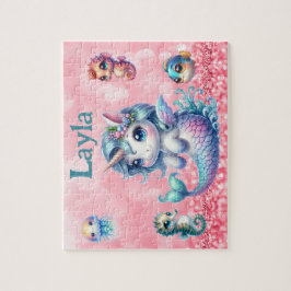 Personalisiertes Einhorn-Meerjungfrau-Kind-Name-Pu