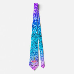 Personalisiertes Einhorn Ombre Fade Herren Krawatt Krawatte