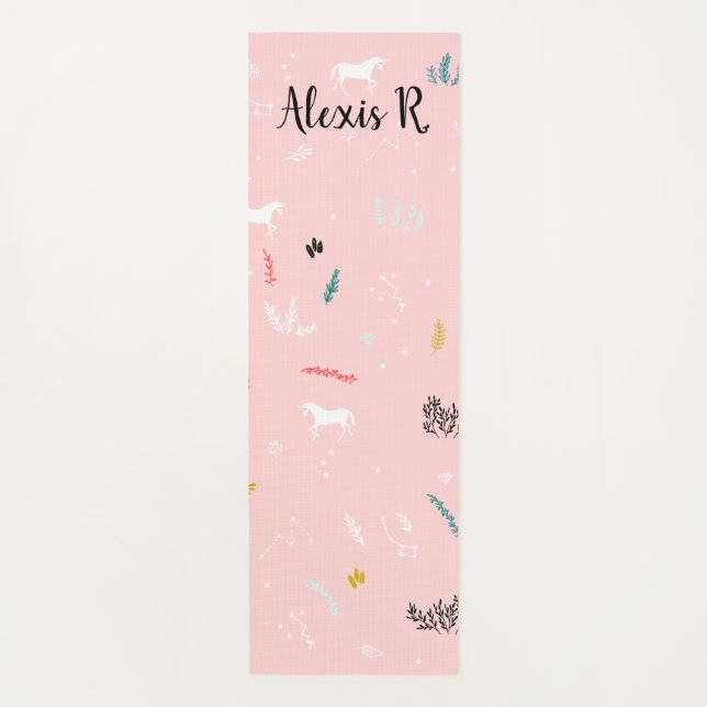 Personalisiertes Einhorn-Yoga-Mat Yogamatte (Vorderseite)
