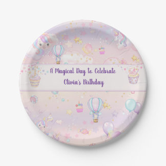 Personalisiertes Einhorn zum Geburtstag Pappteller