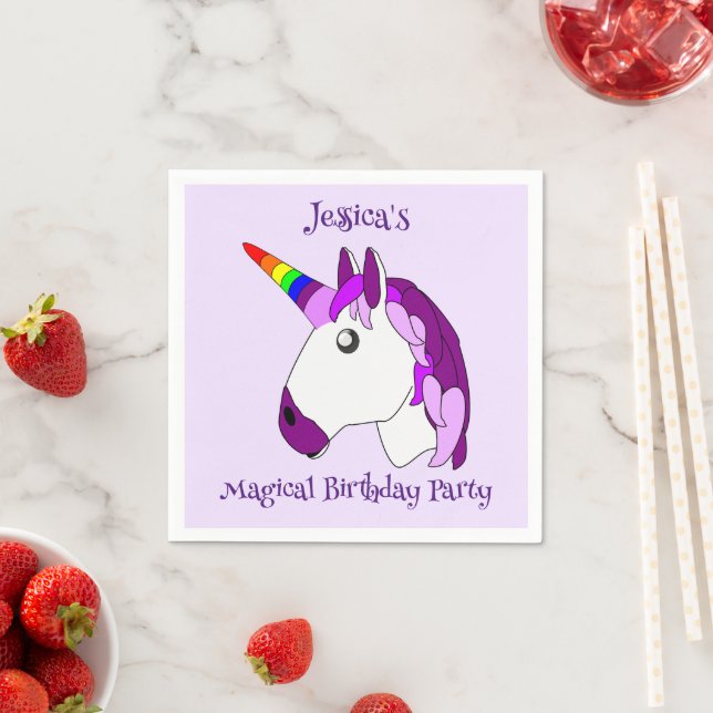 Personalisiertes Einhorndesign Serviette (Beispiel)