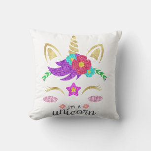 Personalisiertes Einhorngesicht mit Pony Kissen