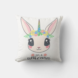 Personalisiertes Einhorngesicht mit Pony Kissen
