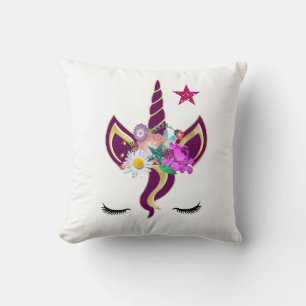 Personalisiertes Einhorngesicht mit Pony Kissen