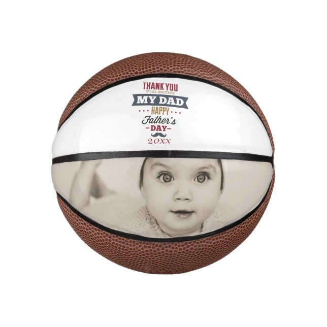 Personalisiertes einmaliges Foto-Geschenk für Väte Mini Basketball (Vorderseite)