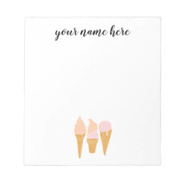 Personalisiertes Eiscreme-Notepad Notizblock
