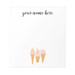 Personalisiertes Eiscreme-Notepad Notizblock