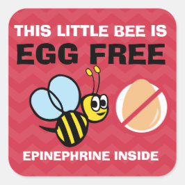 Personalisiertes eisfreies Bumblebeeier - Allergie Quadratischer Aufkleber