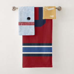 Personalisiertes Eishockeyspiel Badhandtuch Set