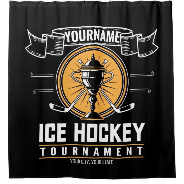 Personalisiertes Eishockeyspiel Duschvorhang (Vorderseite)