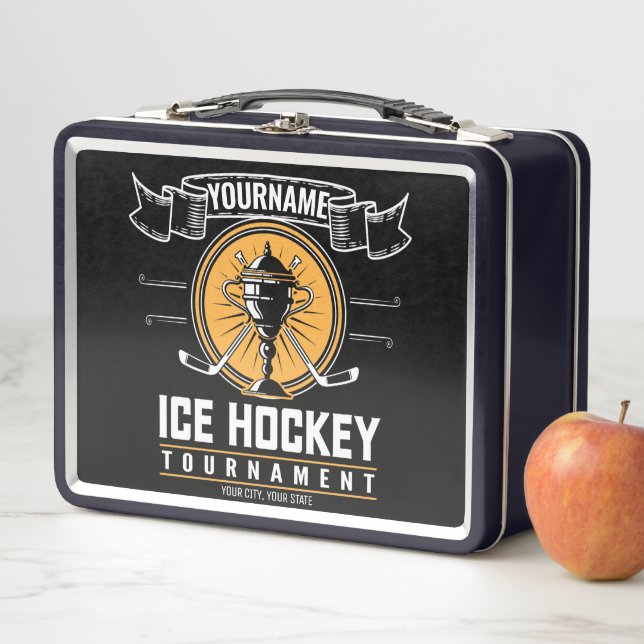 Personalisiertes Eishockeyspiel Metall Brotdose (Beispiel)