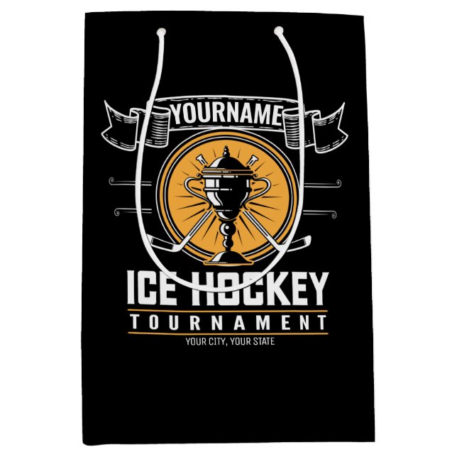 Personalisiertes Eishockeyspiel Mittlere Geschenktüte (Vorderseite)