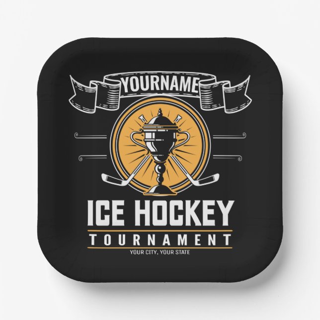 Personalisiertes Eishockeyspiel Pappteller (Vorderseite)