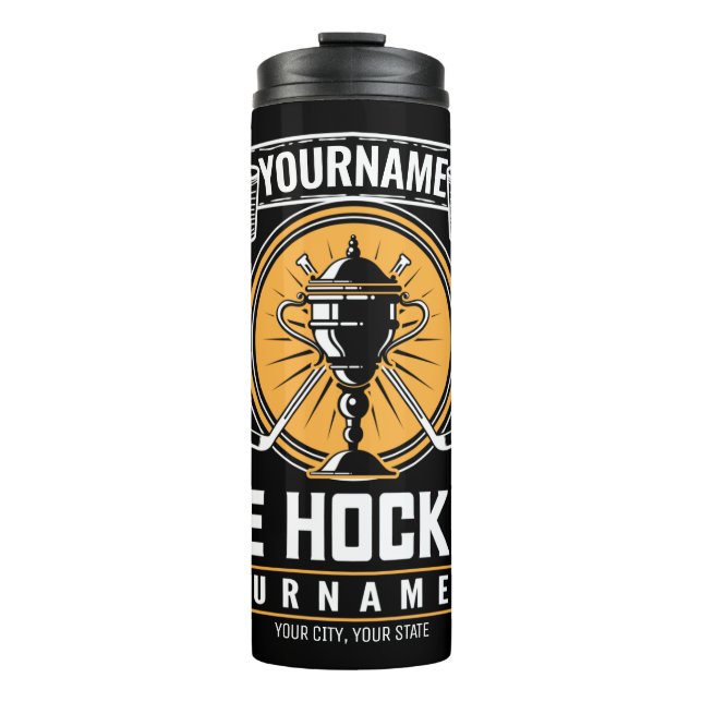 Personalisiertes Eishockeyspiel Thermosbecher (Vorderseite)
