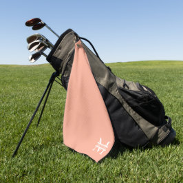 Personalisiertes Eleganpeach Monogram und Name Golfhandtuch