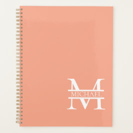 Personalisiertes Eleganpeach Monogram und Name Planer
