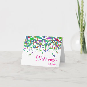 Personalisiertes Elegant Willkommen im Team Karte