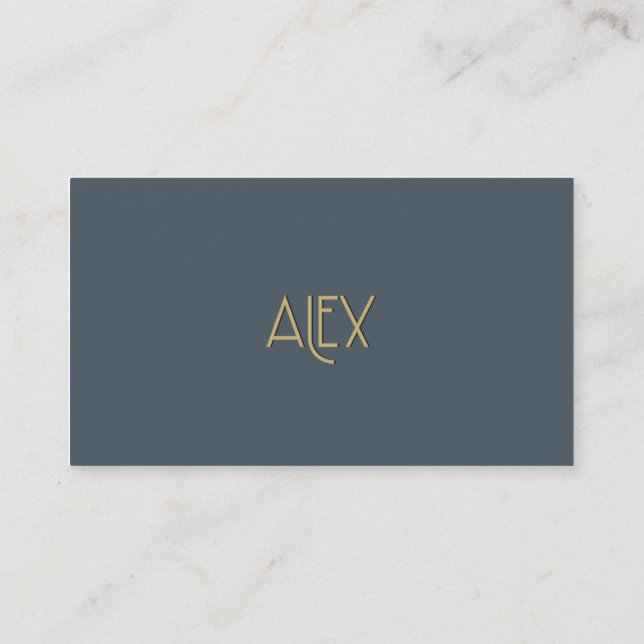 Personalisiertes elegante Kunst-Deko-Gold Alex Visitenkarte (Rückseite)