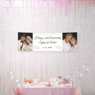 Personalisiertes elegantes 50. Jubiläumsfeier-Foto Banner