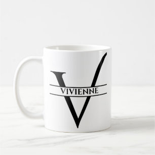 Personalisiertes Elegantes Anfangsschreiben V Kaffeetasse