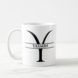 Personalisiertes Elegantes Anfangsschreiben Y Kaffeetasse