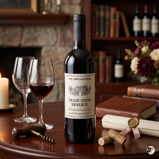 Personalisiertes Elegantes Anwesen Weinberg Abschl Weinetikett