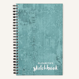 Personalisiertes elegantes Aquamarines Sketchbook  Notizbuch