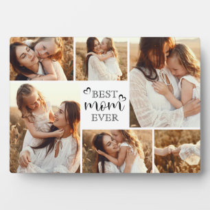 Personalisiertes elegantes Best Mom Ever Foto-Koll Fotoplatte