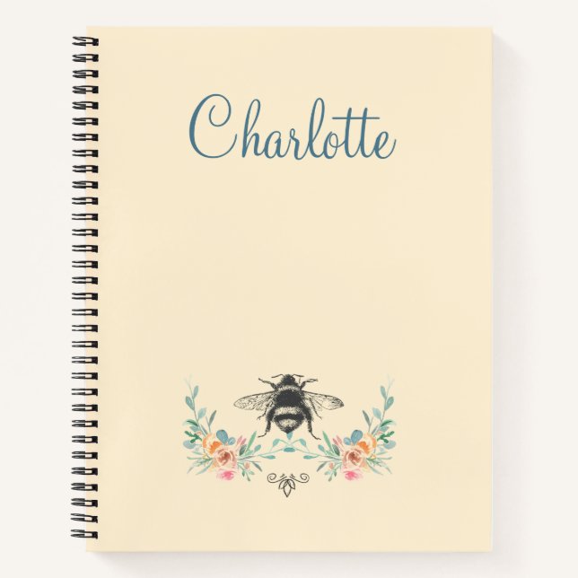 Personalisiertes elegantes Bienenstrom-Notebook Notizbuch (Vorderseite)
