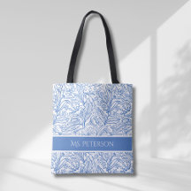 Personalisiertes elegantes blaues botanisches Desi