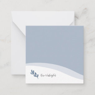 Personalisiertes Elegantes blaues Leaf Mitteilungskarte