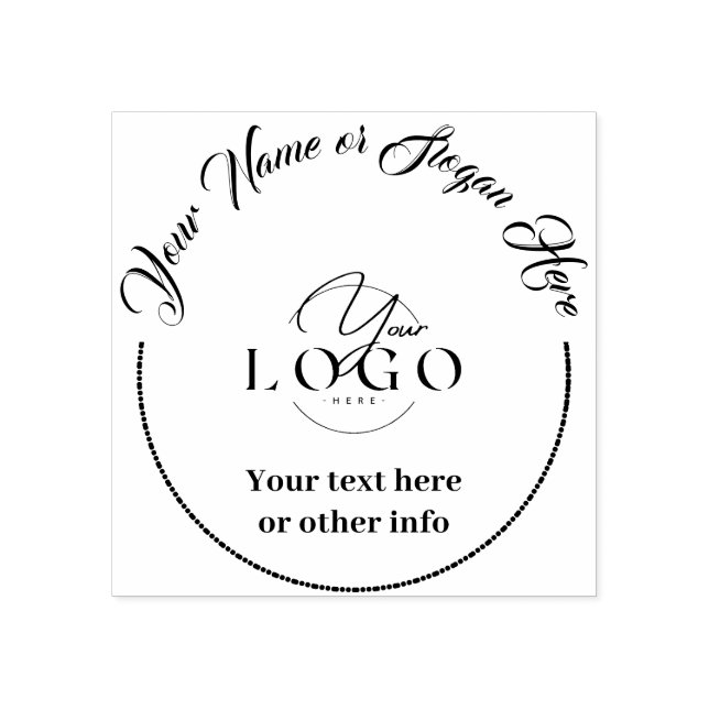 Personalisiertes elegantes Business-Logo | Name de Gummistempel (Prägung)