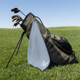 Personalisiertes elegantes Dusty Blue Monogram und Golfhandtuch