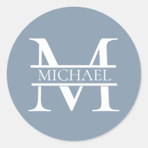 Personalisiertes elegantes Dusty Blue Monogram und