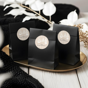 Personalisiertes Elegantes Evergreen Weihnachtsdes Runder Aufkleber