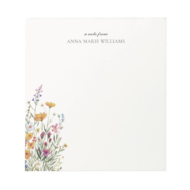 Personalisiertes elegantes, florales Notizblock (Vorderseite)