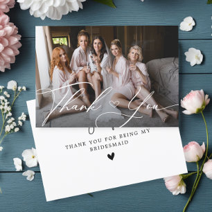 Personalisiertes elegantes Foto Bridesmaid Dankeskarte