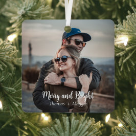 Personalisiertes elegantes Foto-Skript Ornament Aus Metall