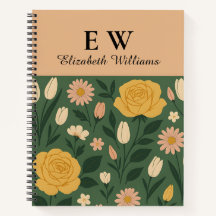 Personalisiertes elegantes Gelb-Rose-BlumenNoteboo