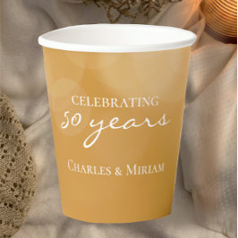 Personalisiertes elegantes Golden 50-jähriges Part Pappbecher