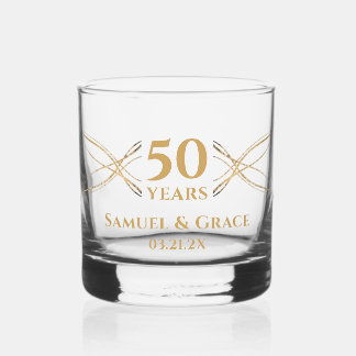 Personalisiertes elegantes goldenes Geschenk zum 5 Whiskyglas