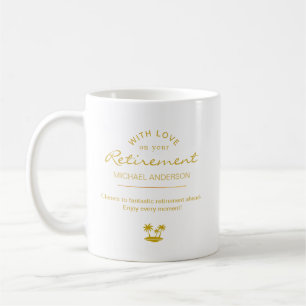 Personalisiertes elegantes goldenes Ruhestands-And Kaffeetasse