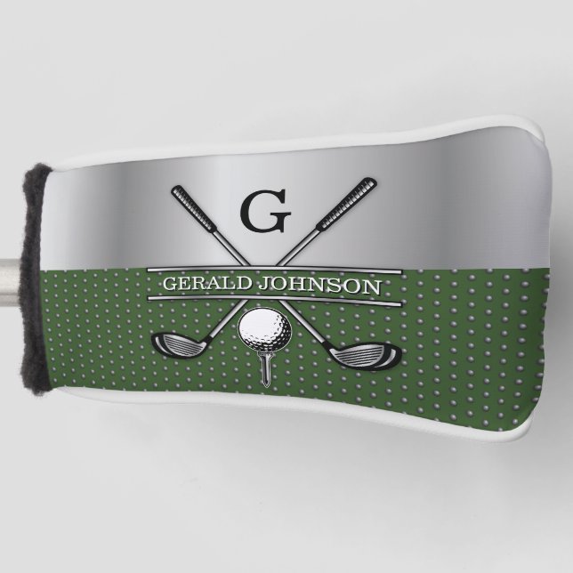 Personalisiertes elegantes Golf Monogram Design Golf Headcover (Vorderseite)